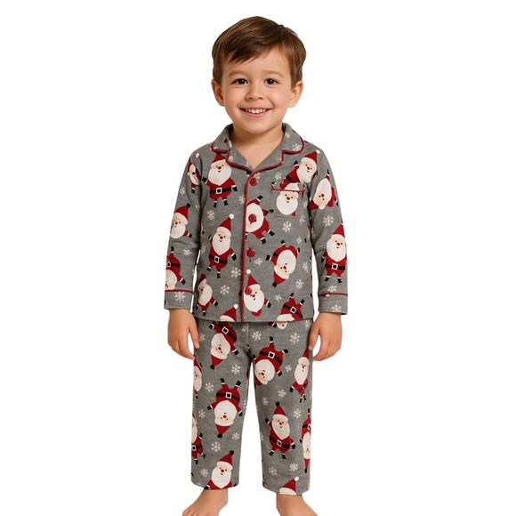 Carter's Gray Santa Fleece Pajamas Boys Size 4 - Picture 8 of 8